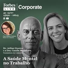Saúde mental no trabalho! Este é o tema da live que ocorrerá hoje com o  Doutor Arthur Guerra de Andrade e a Doutora Camila Magalhães Silveira.  Todos estão convidados a participar deste