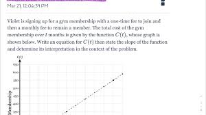 5 Delta Math Assignment Example Interpret Linear Function Coefficients From Graph Youtube