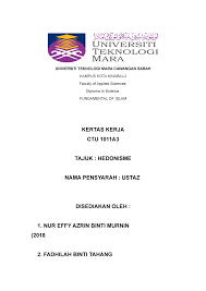 Dalam menangani pengaruh hedonisme di malaysia. Kertas Kerja Hedonisme Studocu