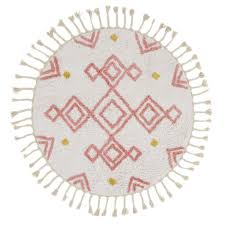 Es war eine freude und bereicherung für. Teppich Rund Marokkanischer Stil Baumwolle Ecru Senfgelb D120cm Berlin Maisons Du Monde