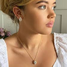 Morgan ~ Collier de mariage en or pour mariée, bijoux de demoiselle  d'honneur en or, collier en forme de larme, cadeau de meilleure amie,  ensembles de bijoux de demoiselles d'honneur en or