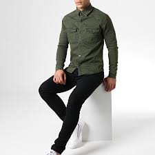Check spelling or type a new query. Zayne Paris Chemise Jean Manches Longues 2935 Vert Kaki Laboutiqueofficielle Com