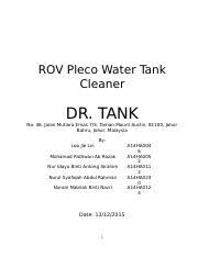 Inderalaya, mengetahui dosen penasihat akademik, mahasiswa, drs. Business Plan Rov Pleco Water Tank Cleaner Dr Tank No 46 Jalan Mutiara Emas 7 5 Taman Mount Austin 81100 Johor Bahru Johor Malaysia By Loo Jie Lin Course Hero