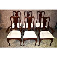Tables / dining room sets; Vintage Singer Furniture Queen Anne Style Dining Chairs Set Of 6 Chairish