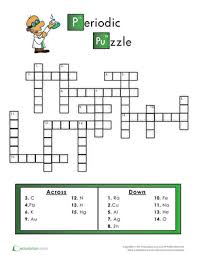 Periodic Table Crossword Puzzle Crossword Puzzle