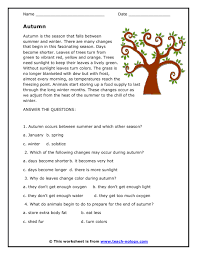 Autumn Reading Passage Reading Passages Reading Worksheets Reading Comprehension Kindergarten