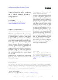 Apostando por el talento joven, @susanazabaleta inicia ensayos en su casa para un nuevo proyecto cinematográfico. Pdf Invisibilizacion De Las Mujeres En La Biblia Relatos Autorias Recepciones