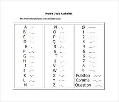 Sample Morse Code Alphabet Chart 8 Free Documents In Pdf