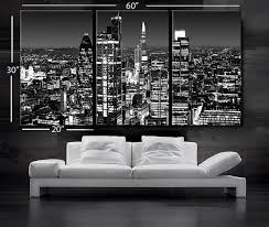 Black And White Canvas Pictures Of London Large 30 X 60 3 Panels Art Canvas Print Beautiful London Skyline Lights Night Black White Wall Ho Panel Art Canvas Art Prints Light Wall Art