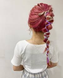 天野利香 shedaikanyama rika oneoffさんはinstagramを利用しています hair arrange リボン巻きポニーテール ポニーテールをした毛先に何本かリボンをぐるぐるに巻いて完成 pi hair styles hair wrap beauty