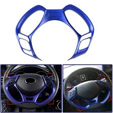 Not fit for rhd or ev electric vehicle models. Car Interior Steering Wheel Button Covers Trim Blue Decoration For Toyota C Hr 2016 2017 2018 2019