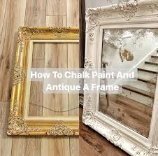 How to give a makeover to a ornate gold & black mirror frame. Chalk Painting And Antiquing A Frame Mirror Frame Diy Vintage Frames Diy Painting Mirror Frames