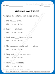 Articles Worksheets For 3rd Grade A An The Articles Worksheet English Grammar Worksheets English Worksheets For Kids