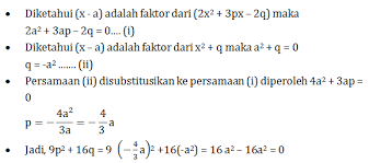 Jika nilai x diganti k maka nilai suku banyak f(x) = ak 3 + bk 2 + ck + d. Rangkuman Contoh Soal Pembahasan Suku Banyak