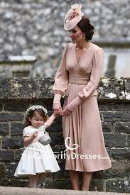 Kate Middleton - A-Linie mit V-Ausschnitt und langen Ärmeln -  Abschlussballkleid Pippa Middletons Hochzeit - TheCelebrityDresses