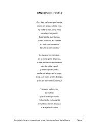 Análisis literario del soneto de quevedo yo te untaré mis obras con tocino… vez lo más sencillo posible, y según hemos hecho en otras entradas con las obras anónimas del romance del conde olinos, de la canción de amigo al alba venid y del poema de mio cid, y con textos de berceo (el. Comentario Literario De La Cancion Del Pirata Metro Poesia Rima