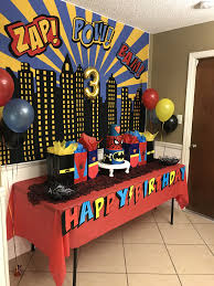 Table 7 Year Old Boy Birthday Party Ideas Cake Table For Batman Spider Man Superman Superhero Birthday Party Superman Birthday Party Marvel Birthday Party Superhero Birthday Party