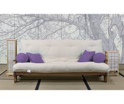 Struttura in legno con seduta a cinghie elastiche rinforzate. Divano Letto In Legno Artigianale Con Futon Salice Vivere Zen