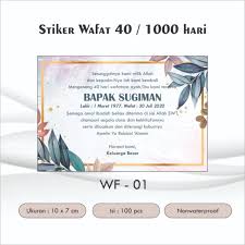 Aug 22, 2021 · berikut ini contoh undangan tahlil 40 hari 100 hari 1000 hari orang meninggal yang siap edit dalam menggunakan program aplikasi microsoft word dengan ukuran kertas a4 dan f4 folio. Stiker Memperingati 40 1000 Hari Wafat Meninggal Shopee Indonesia