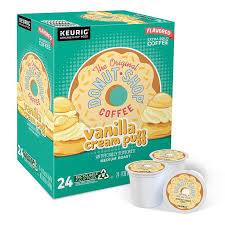 The Original Donut Shop Vanilla Cream Puff Coffee Keurig K Cup Pods Medium Roast 24 Count Vanilla Cream Puffs Cream Puffs Vanilla Coffee