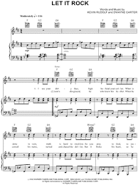 Let it rock is the first single of kevin rudolf from his first album in the city. Kevin Rudolf Let It Rock Sheet Music In D Major Transposable Download Print Sku Mn0069617