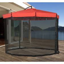 Sunjoy Harper Netted Umbrella Red Patio Patio Umbrellas Patio