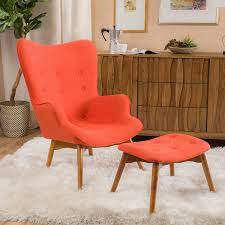 Acantha Mid Century Modern Retro Contour Chair With Footstool Chair And Ottoman Set Living Room Setup Living Room Chairs