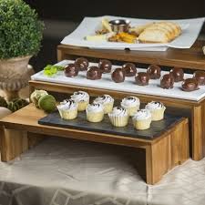 Buffet Presentation Riser Acacia Set Small Medium Large Food Display Buffet Stand Buffet Presentation