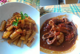 Spellateli e lavateli, quindi passateli in un tegame di coccio nel quale avrete fatto imbiondire l`aglio nell`olio; Ricetta Polpi Murati E Pasta Con Sugo Dei Polpi Murati Cuor Di Cucina