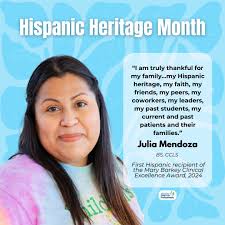 This Hispanic Heritage Month, we are celebrating the first Hispanic  recipient of the Mary Barkey Clinical Excellence Award, Julia Mendoza, BS,  CCLS! Julia has passionately served as a Certified Child Life Specialist