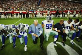 Jerry Jones kneels with Cowboys players prior to anthem in Arizona