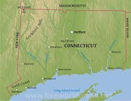 Map Of Connecticut Coast Physical Map Of Connecticut