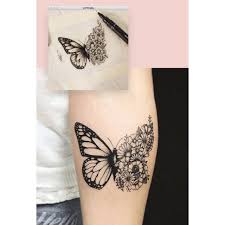 Unlike women, who often make a butterfly with flowers tattoo on the lower back, the men take advantage of the top, particularly the blade area and the latissimus dorsi. Butterfly Flower Tattoo Shopee Indonesia