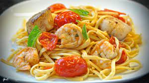 Shrimp And Scallop Linguini Prawn Dishes Seafood Recipes Quick Dishes