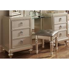Traditional Champagne Vanity Dresser With Stool Diva Diva Bedroom Set Diva Bedroom Furniture Design Inspiration