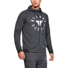 Details About Under Armour Mens X Project Rock Full Zip Hoodie Grey Sports Running Gym Hooded