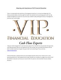 Meaning and definition of finance. Meaning And Importance Of Vip Financial Education By Gregorysergio Issuu