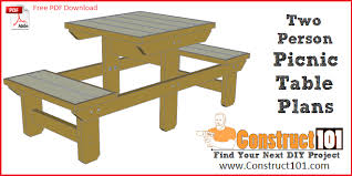 Here are detailed instructions on how to make your own garden table. Two Person Picnic Table Plans Free Pdf Download Construct101