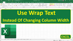 Use Wrap Text Instead Of Changing Column Width In Excel In 2020 Excel Microsoft Excel Tutorial Excel Tutorials