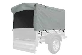 Cab protection is maintained due to raised front wall. Frame With High Tarpaulin Cover For Garden Trailer 150 Grey Unitrailer
