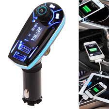 portable fm transmitter bluetooth fm modulators car audio mp3 player usb output wireless car kit charger blue high qua usb mp3 player fm transmitters car audio