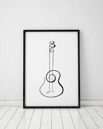 Black And White Music Artwork Abstract Art Black Decor Guitar Minimalist Modern Music Poster Print Printable Style Wall Whi In 2020 Guitar Wall Art Black And White Posters Guitar Wall
