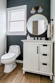 Changing wall treatments on one or all the walls will add style to your room. Small Bathroom Remodel Powder Room Life In Our Corner