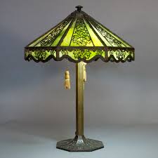 Antique light fixtures are a valuable and inspirational decorative accent in a real estate investment. 8 Panel Green Maple Leaf Table Lamp Vintage Glass Lighting