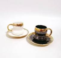 Fabricante de China Tazas de café y platillos de porcelana vidriada color  dorado en forma de calabaza única 12PCS