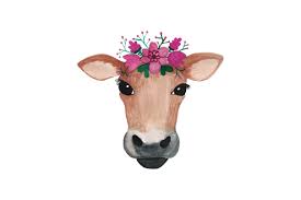 Download Cow Head With Flower Crown Svg Cut File By Creative Fabrica Crafts Creative Fabrica