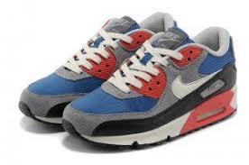 Nike Air Max 90 Running Shoe Essential Grey Borland Red Blue Nike Air Max Nike Air Max 90 Cheap Nike Air Max