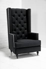 Tall Boy Modern Wing Chair In Black Tweed In White Or Black White Pattern Taller Legs Use As Dining Cha Black Upholstered Chair Wing Chair Wing Chair Modern