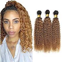 Amazon.com: Paquetes de cabello humano rizado rubio miel 1B27 ombré,  paquetes de cabello humano rubio rizado, cabello humano brasileño real sin  procesar, cabello humano real, negro y rubio miel, 26, 28, 30 :