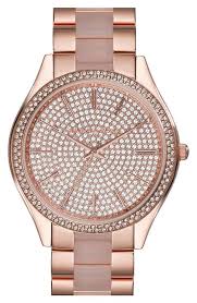 Michael Kors Women S 42mm Stainless Steel Slim Runway Bracelet Watch Michael Kors Slim Runway Pave Dial Blush Acetate Link Bracelet Watch 42mm Watches Women Michael Kors Michael Kors Watch Michael Kors Slim Runway